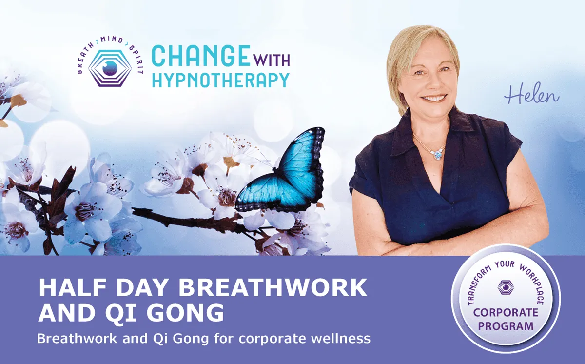 Change with Hypnotherapy half day breathwork and Qi Gong Workshop banner